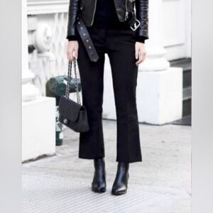 Vince Camuto Faux Leather High Rise Kick Flare Pull On Pant